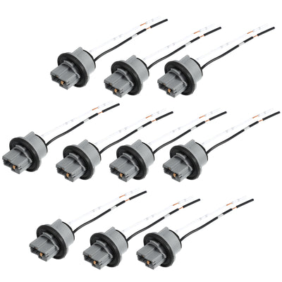 Harfington Uxcell 10Pcs T20 2-Wires Harness Socket Car Brake Turn Signal Light Extension Connector