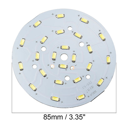 Harfington Uxcell 300mA 12W 24 LEDs 5730 Surface Mounted Devices LED Chip Module Aluminum Board Pure White Super Bright 85mm Dia 2pcs