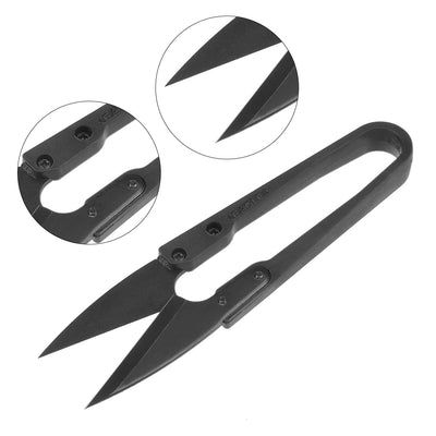 Harfington Uxcell 3Pcs 4.1-inch Sewing Trimming Scissors Nipper Embroidery Thrum Yarn Fishing Thread Beading Cutter Black