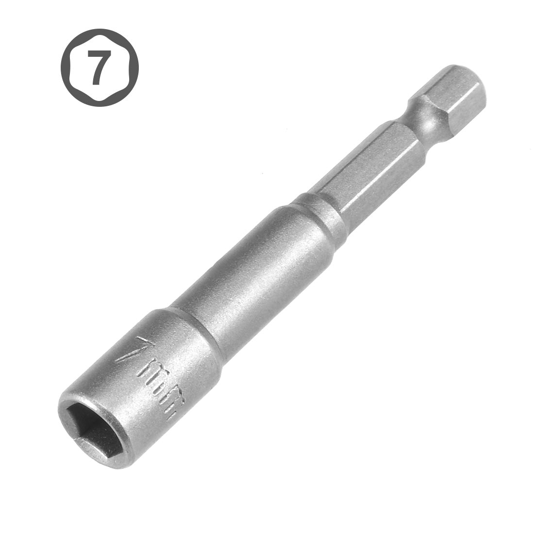 uxcell Uxcell 5 Pcs 1/4" Quick-Change Hex Shank 7mm Magnetic Nut Sockets Driver, 65mm Length