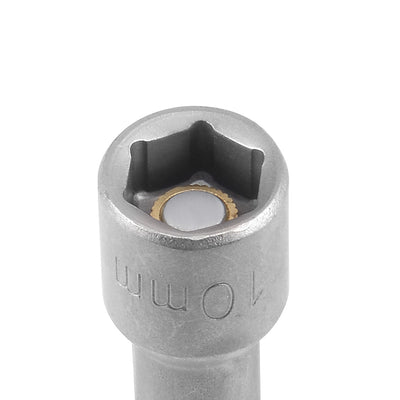 Harfington Uxcell 2Pcs 1/4" Schnell Veränderung Schaft Cr-V 10mm Magnetisch Nut Setter, 2.5" Länge DE de