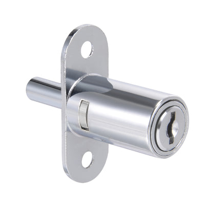 Harfington Uxcell 32mmx19mm Cylinder Zinc Alloy Chrome Finish Plunger Lock, Keyed Alike