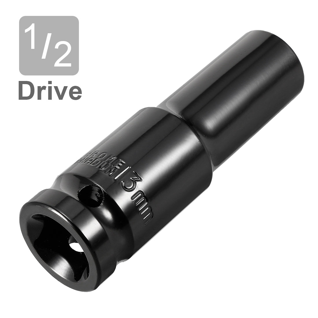 uxcell Uxcell 1/2-Inch Drive by Deep Impact Socket, Cr-V, 6-Point, Metric