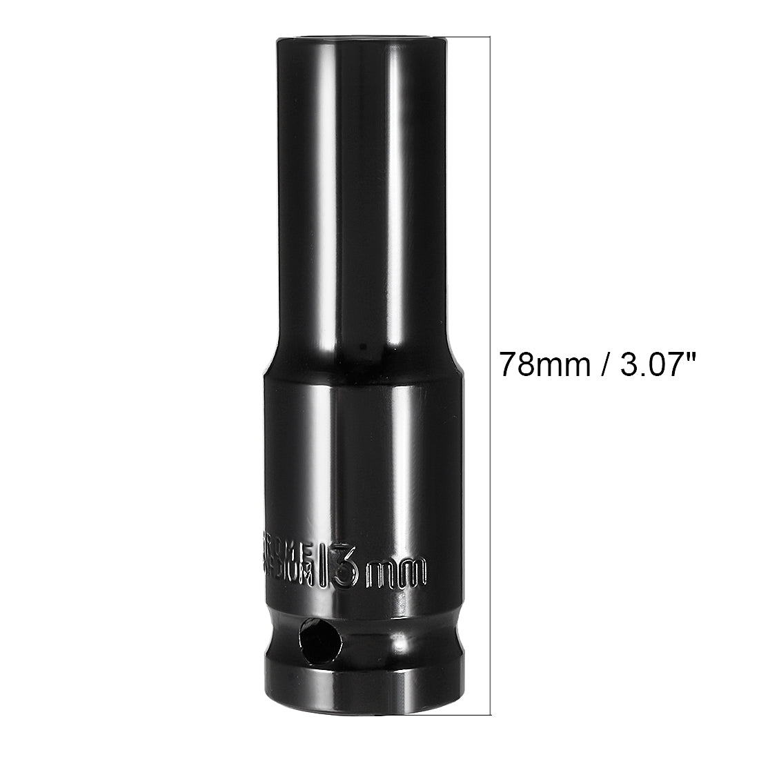 uxcell Uxcell 1/2-Inch Drive by Deep Impact Socket, Cr-V, 6-Point, Metric