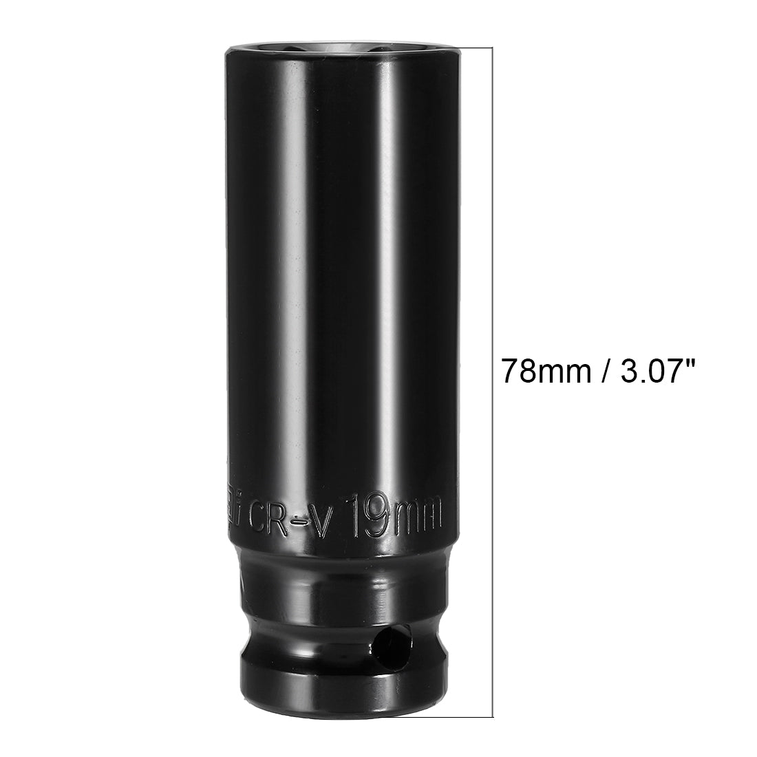 uxcell Uxcell 2 Pcs 1/2-Inch Drive by 19mm Deep Impact Socket, Cr-V, 6-Point, Metric