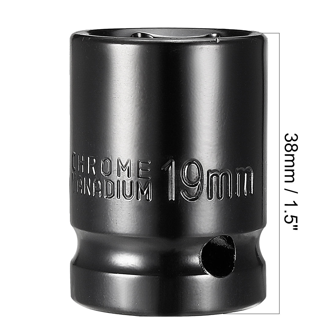 uxcell Uxcell 1/2-Inch Drive by 19mm Shallow Impact Socket, Cr-V, 6-Point, Metric (Manual)