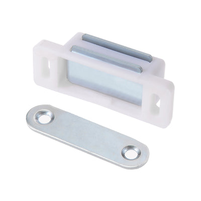 Harfington Uxcell 46mm Length ABS Plastic Door Cabinet Magnetic Catch Latch Closures White