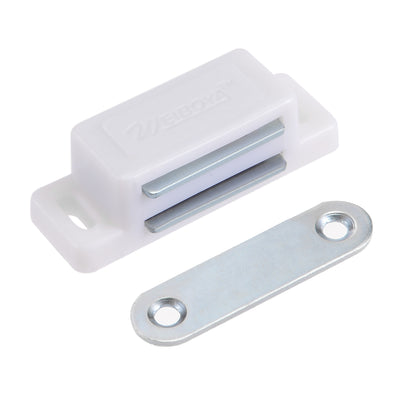 Harfington Uxcell 46mm Length ABS Plastic Door Cabinet Magnetic Catch Latch Closures White