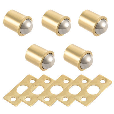 Harfington Uxcell 11mm Ball Dia Brass Electroplating Door Cabinet Ball Catch Latch Closures 5pcs