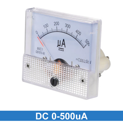 Harfington Uxcell 85C1 Analog Current Panel Meter DC 500uA Ammeter for Circuit Testing Ampere Tester Gauge 1 PCS