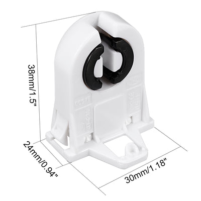 Harfington Uxcell 2 Pcs 2A T8 Socket G13 Base Fluorescent Lamp Holder Light Accessory White