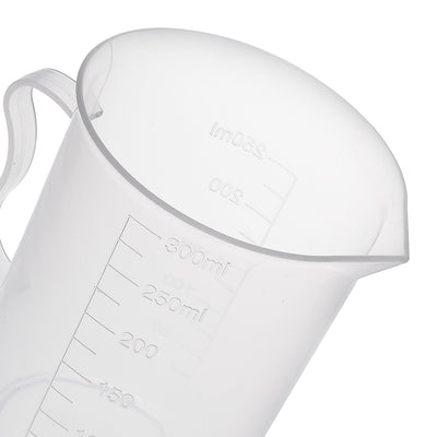 Harfington Uxcell Laboratory Clear White PP 300mL Measuring Cup Handled Beaker