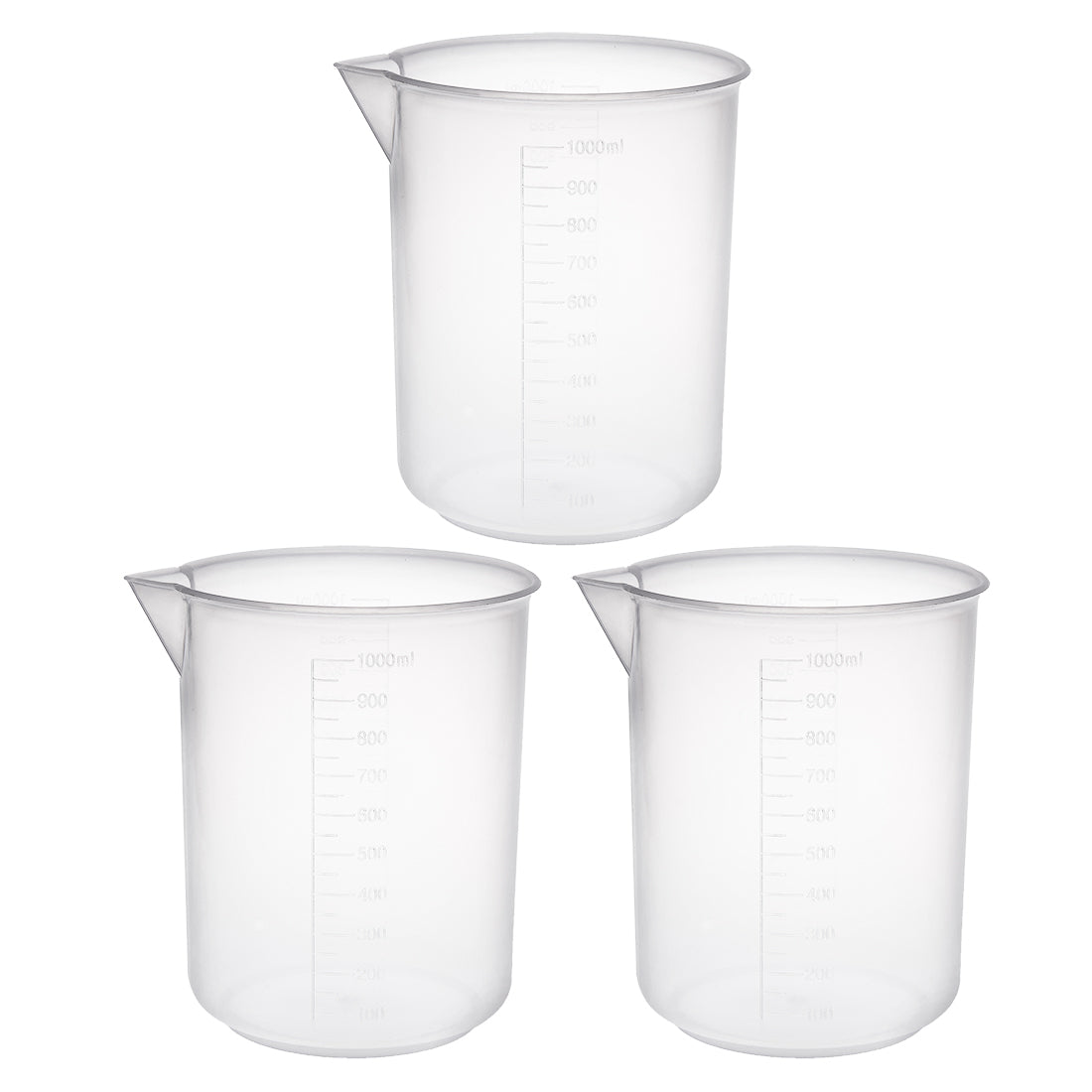 uxcell Uxcell 3pcs Measuring Cup Labs PP Graduated Beakers 1000ml