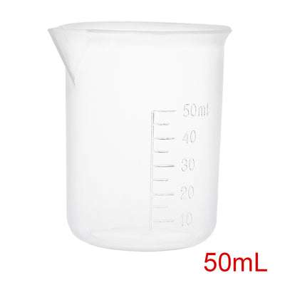 Harfington Uxcell 2pcs Measuring Cup Labs PP Graduated Beakers 50ml