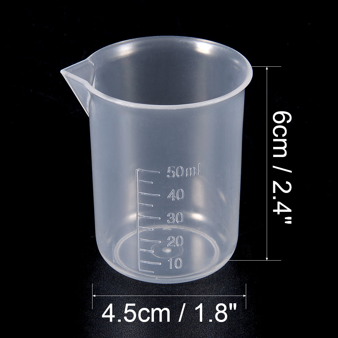 uxcell Uxcell 2pcs Measuring Cup Labs PP Graduated Beakers 50ml