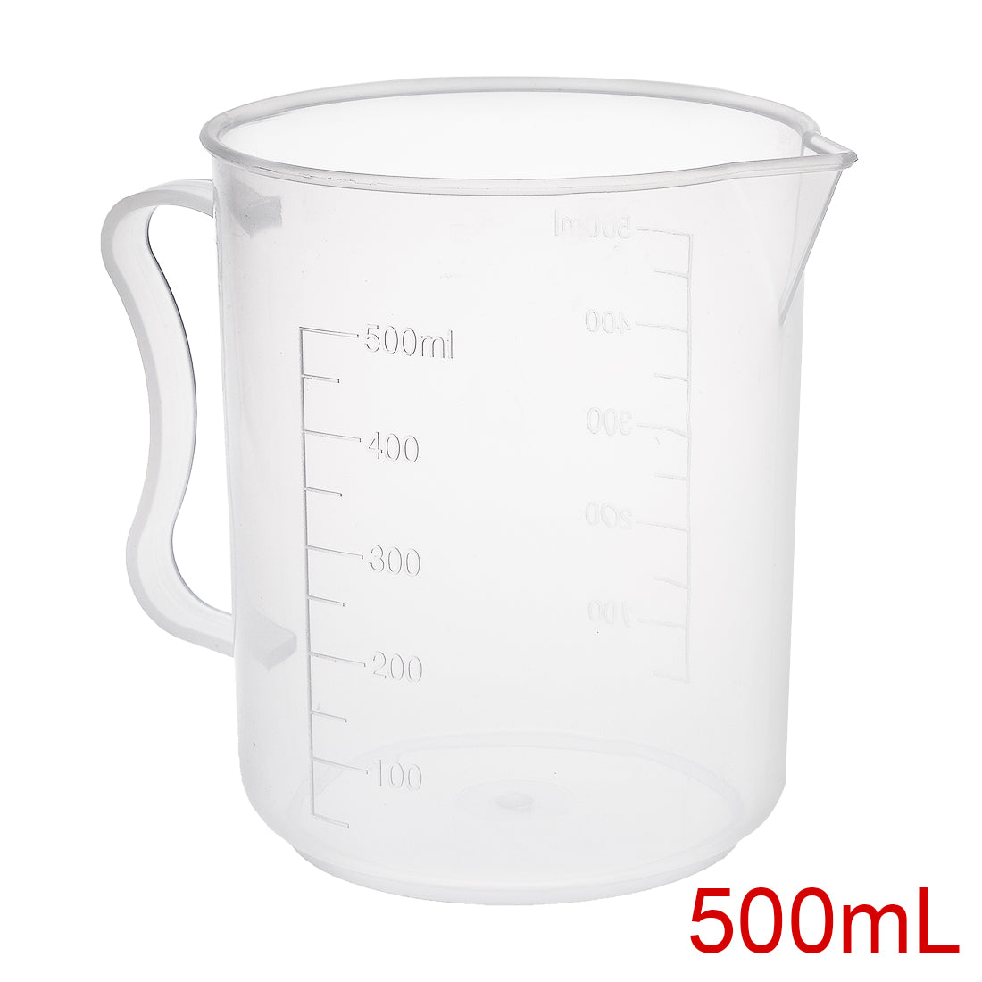 uxcell Uxcell 3pcs Laboratory Clear White PP 500mL Measuring Cup Handled Beaker