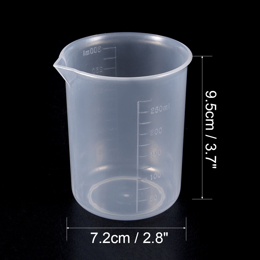 uxcell Uxcell 2pcs Measuring Cup Labs PP Graduated Beakers 250ml