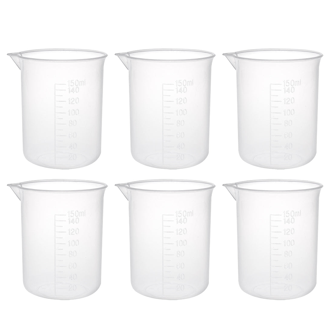 uxcell Uxcell 6pcs Measuring Cup Labs PP Graduated Beakers 150ml