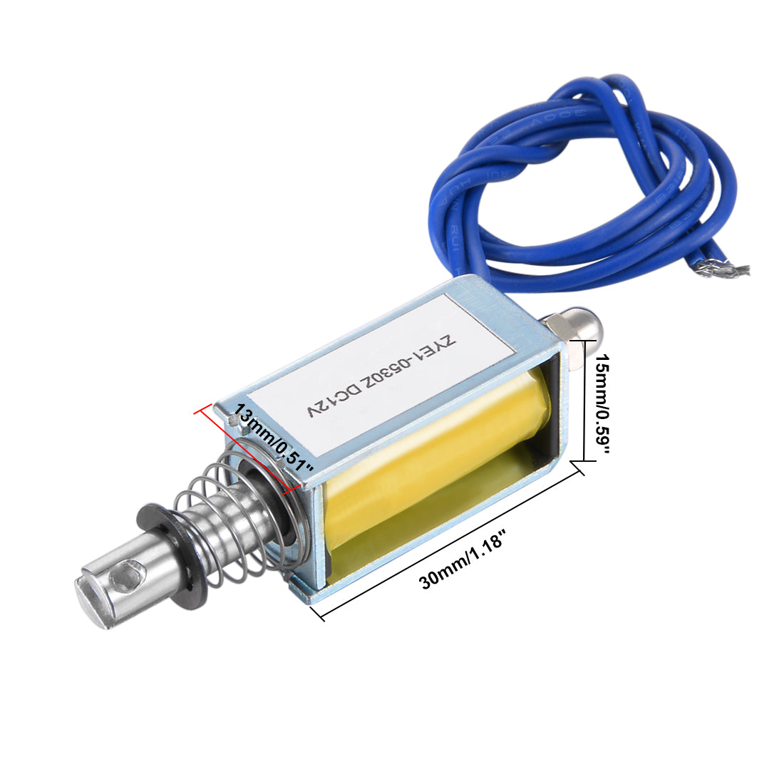 uxcell Uxcell ZYE1(TAU)-0530Z DC 12V Push Pull Type Open Frame Solenoid Electromagnet