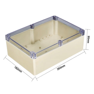 Harfington Uxcell 263*182*95mm Electronic ABS Plastic DIY Junction Box Enclosure Case Clear