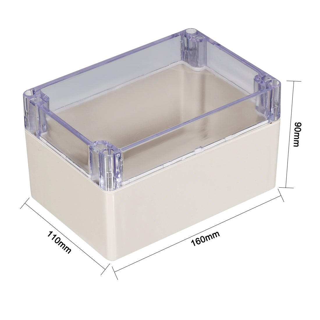 uxcell Uxcell 160*110*90mm Electronic ABS Plastic DIY Junction Box Enclosure Case Clear