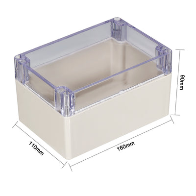 Harfington Uxcell 160*110*90mm Electronic ABS Plastic DIY Junction Box Enclosure Case Clear