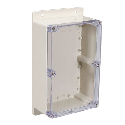 Harfington Uxcell 230*150*87mm Electronic ABS Plastic DIY Junction Box Enclosure Case Clear with Transparent Cover Fixed Hanger