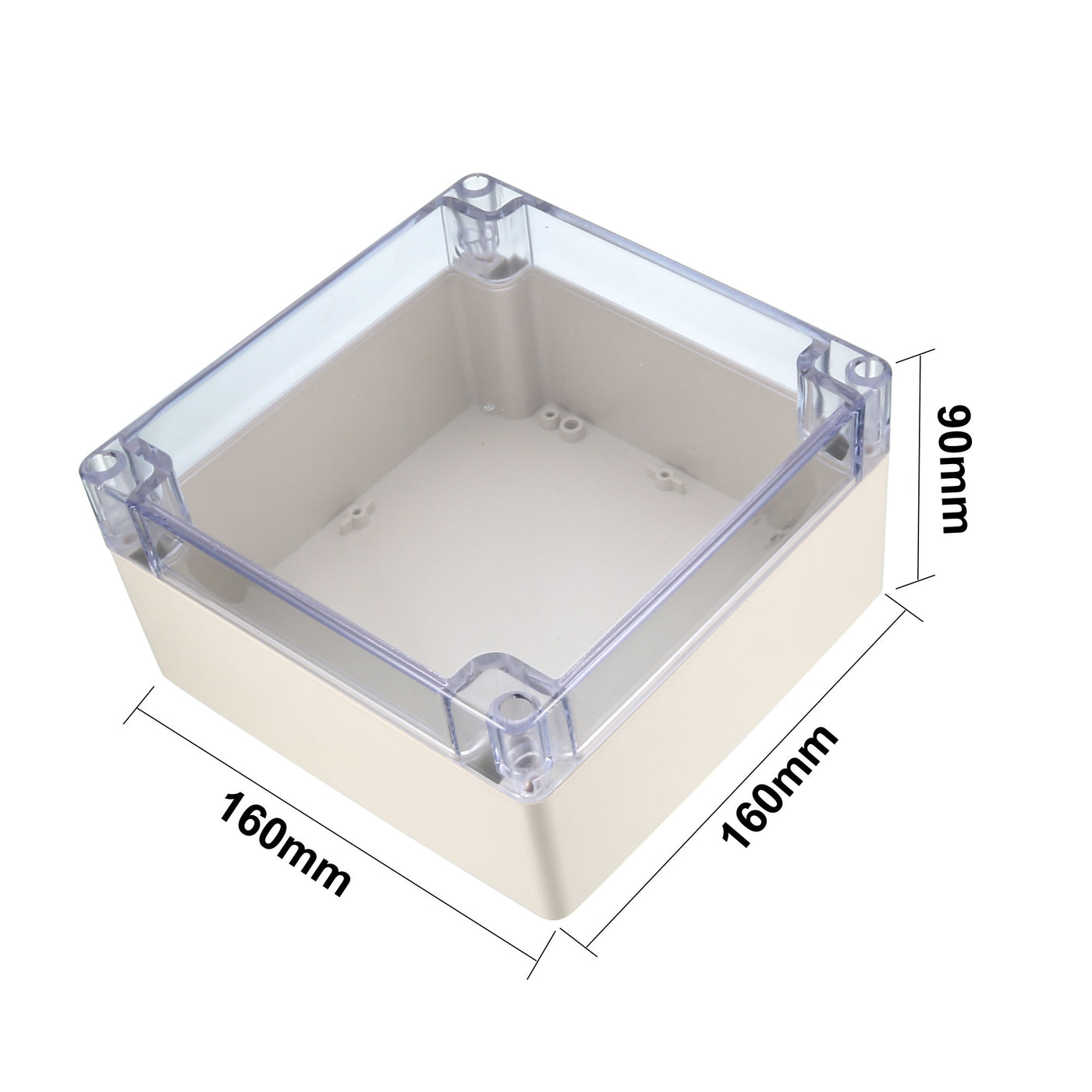 uxcell Uxcell 160*160*90mm Electronic ABS Plastic DIY Junction Box Enclosure Case Clear IP67