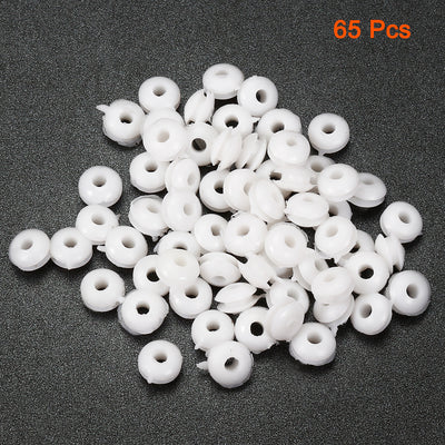 Harfington Uxcell Wire Protector Oil Resistant Armature Rubber Grommet 3mm Inner Dia 65Pcs White