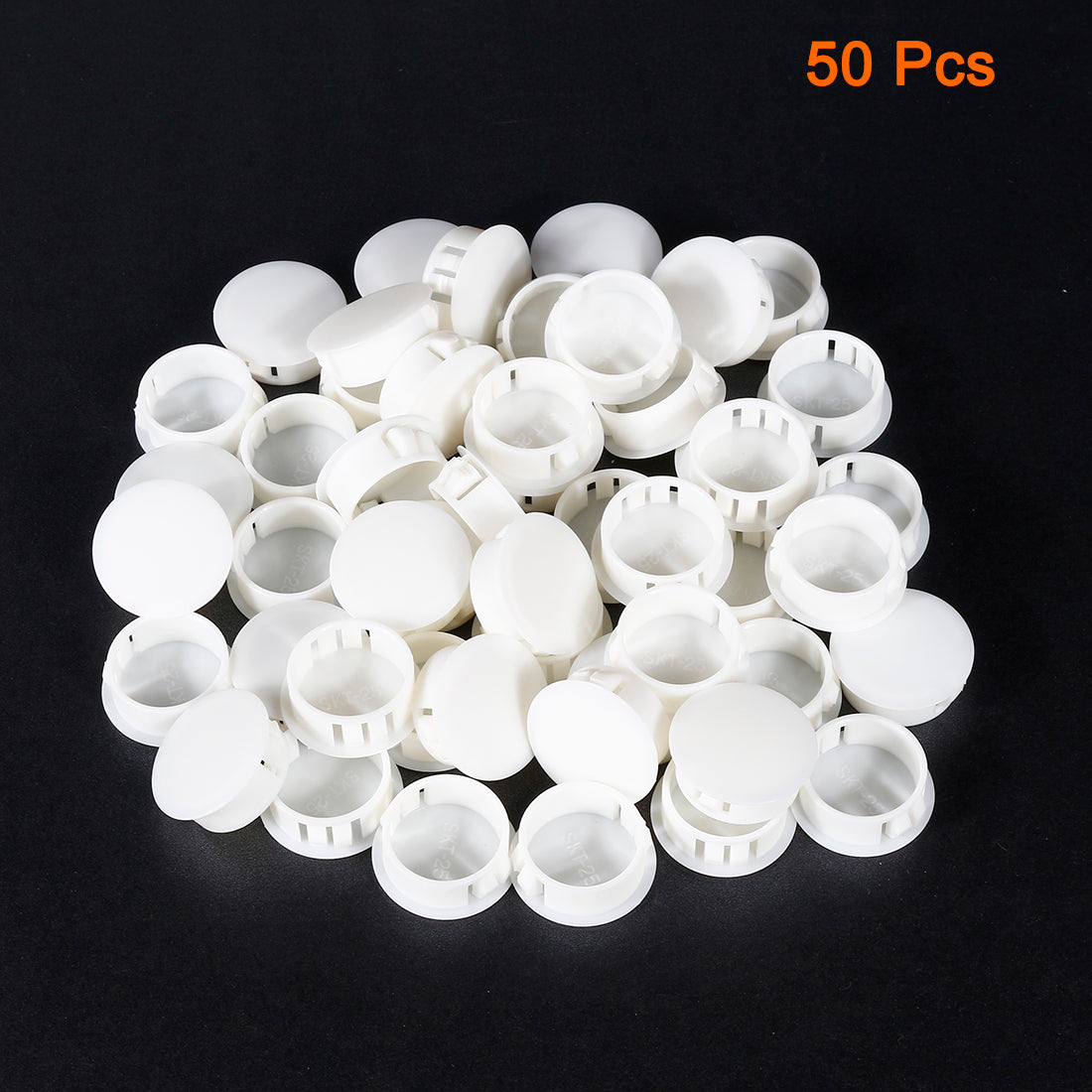 uxcell Uxcell 50pcs  24.7mm x 11.4mm White Nylon Round Snap Locking Panel Hole Cover