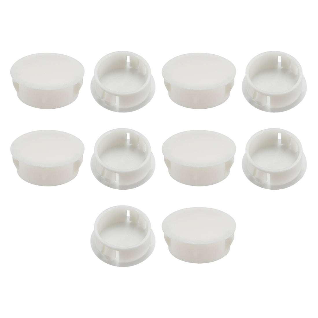 uxcell Uxcell 10pcs  24.7mm x 11.4mm White Nylon Round Snap Locking Panel Hole Cover