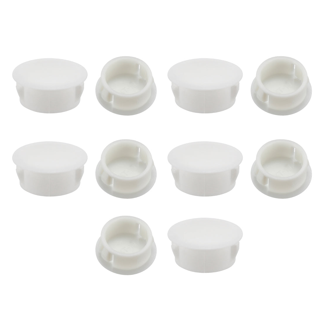 uxcell Uxcell 10pcs  19mm x 10.2mm White Nylon Round Snap Locking Panel Hole Cover