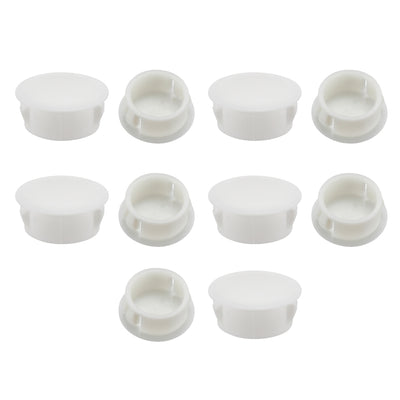 Harfington Uxcell 10pcs  19mm x 10.2mm White Nylon Round Snap Locking Panel Hole Cover