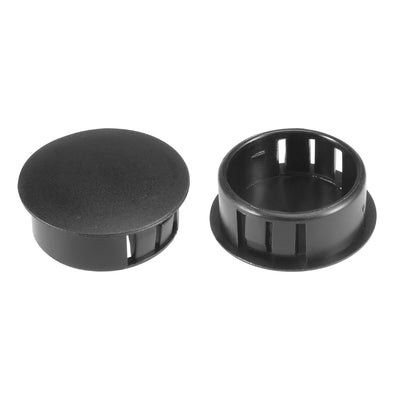 Harfington Uxcell 10pcs  25mm x 11.5mm Black Nylon Round Snap Panel Locking Hole Plugs Cover