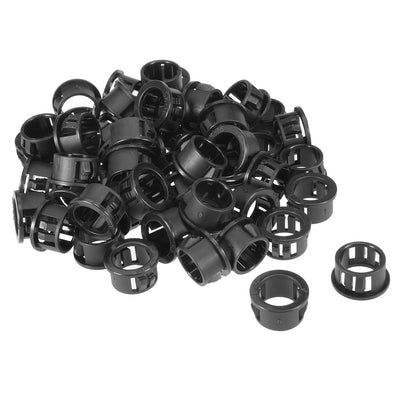 Harfington Uxcell 56pcs 16mm Mounted Dia Cable Hose Snap Bushing Grommet Protector Black