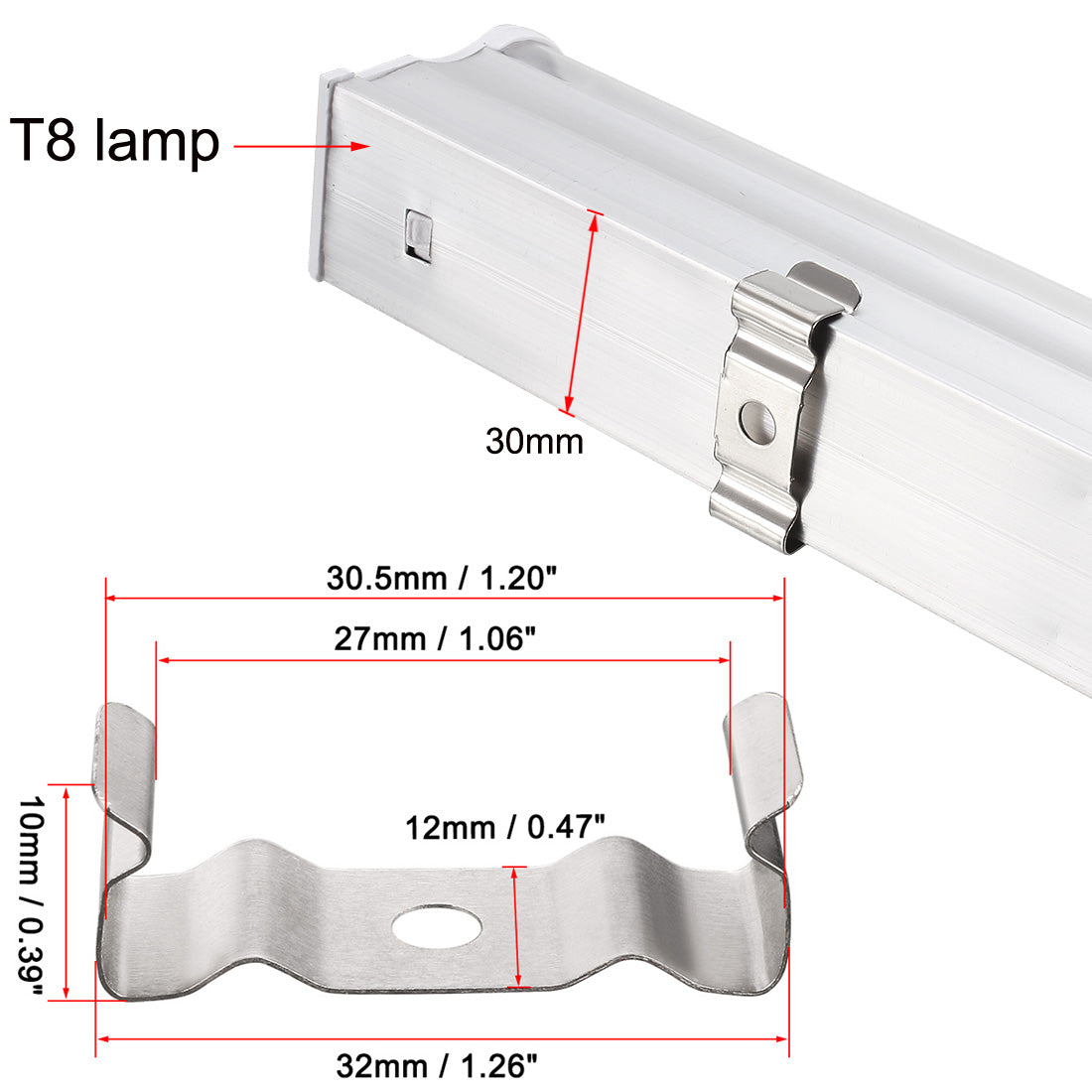 uxcell Uxcell 20 Pcs T8 Integrated Tube Lamp Bracket Hanger Clips Socket Lamp Holder