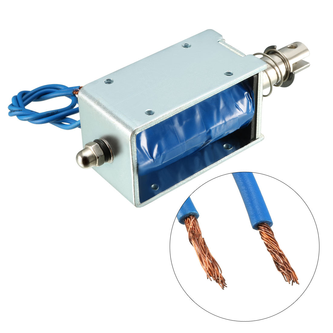 uxcell Uxcell JF-1253B DC 24V 450mA 9.6W 42N 10mm Pull Push Type Linear Motion Solenoid Electromagnet