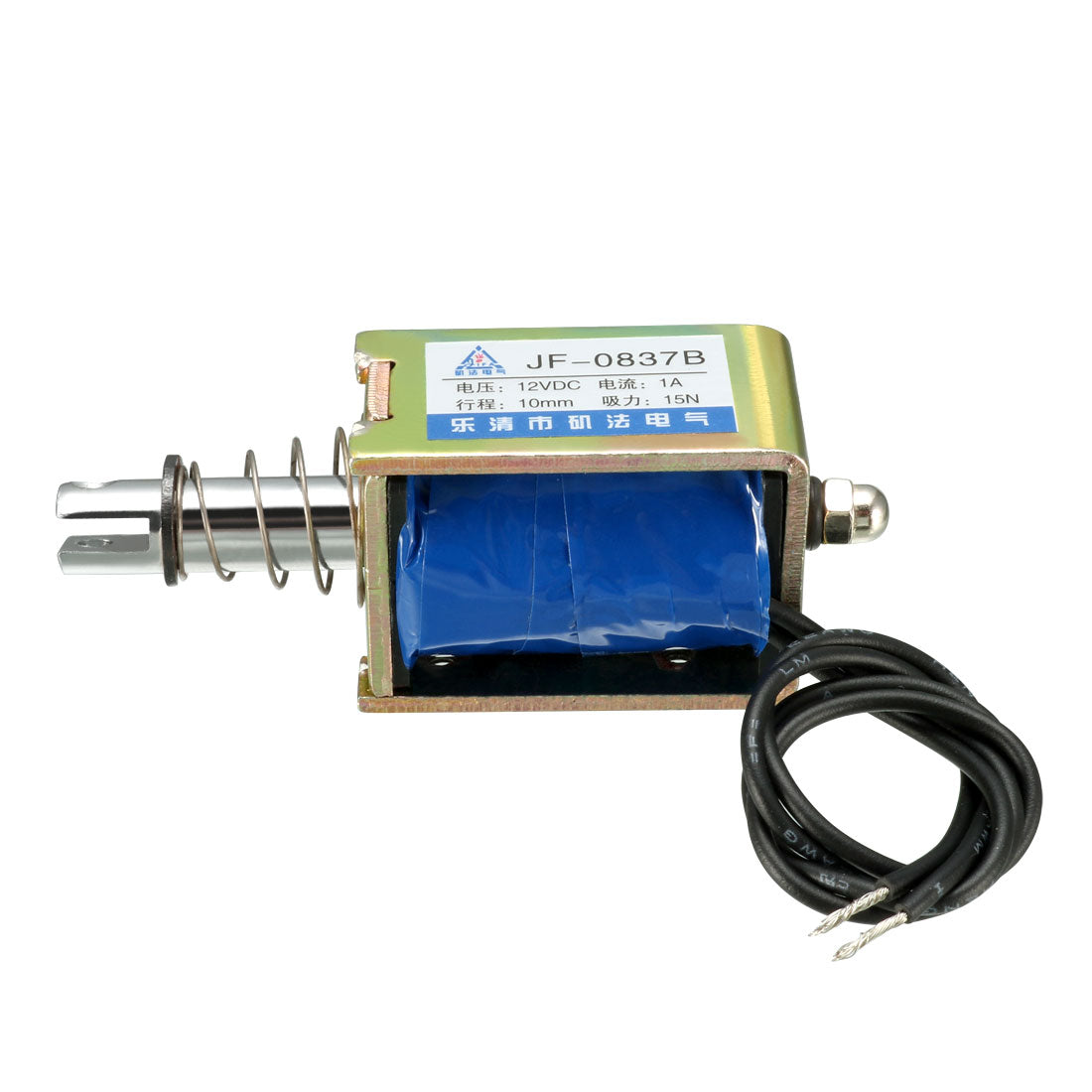 uxcell Uxcell JF-0837B DC 12V 1A 12W 15N 10mm Pull Push Type Linear Motion Solenoid Electromagnet