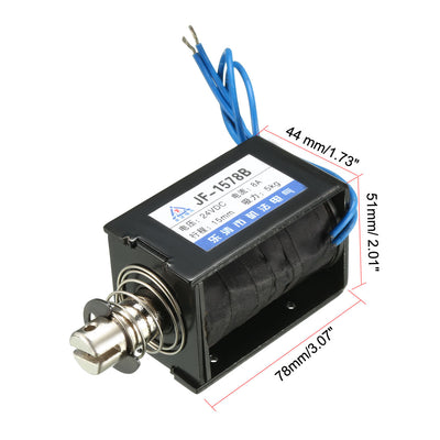 Harfington Uxcell JF-1578B DC 24V 8A 192W 50N 15mm Pull Push Type Linear Motion Solenoid Electromagnet