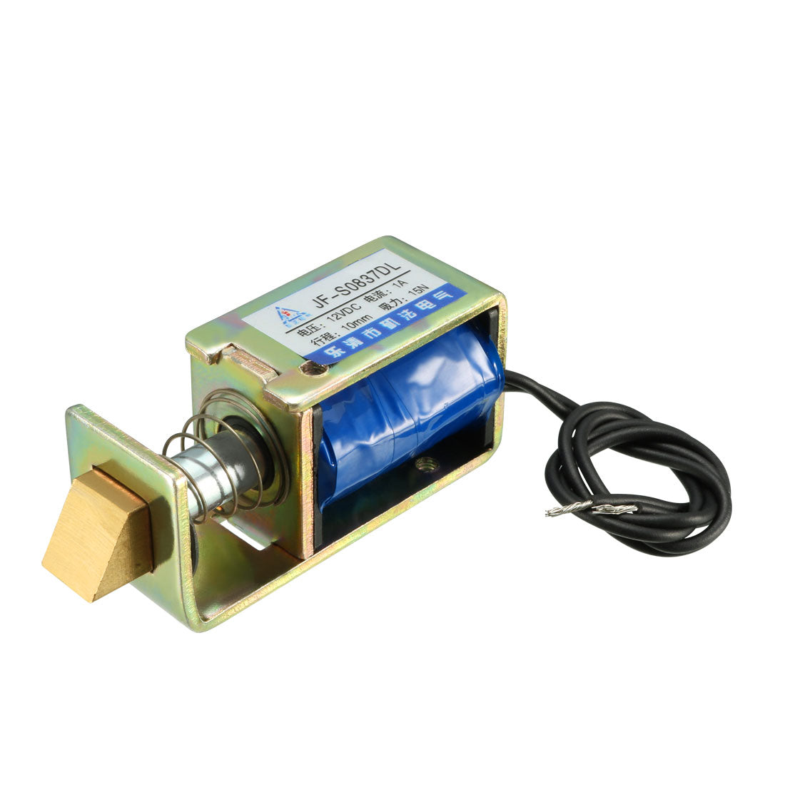 uxcell Uxcell JF-S0837DL DC 12V 1A 12W 15N 10mm Pull Type Linear Motion Solenoid Electromagnet