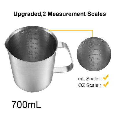 Harfington Uxcell Becherglas Edelstahl Messbecher mit Markierung mit Griff 24 Unzen 700ml DE de