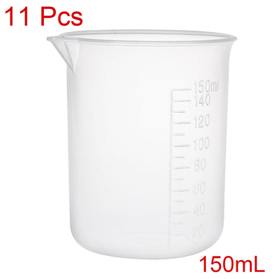 Harfington Uxcell 11pcs Measuring Cup Lab PP Graduated Beaker 150ml