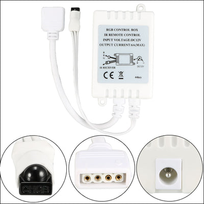 Harfington Uxcell DC 12V IR Remote Controller 44 Keys Mini Wireless Dimmer Control for 5050 3528 RGB LED Light Strip