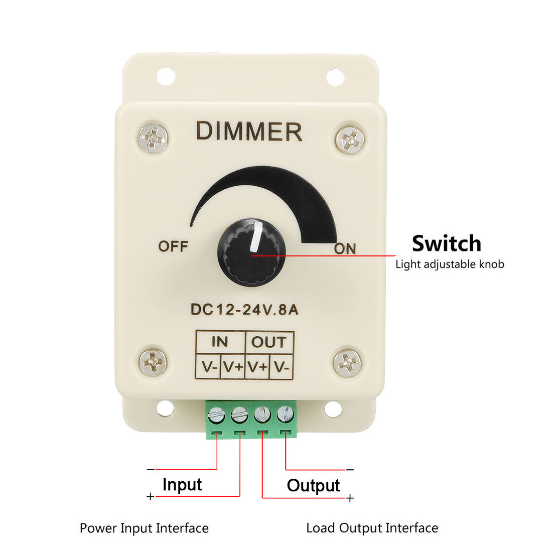 uxcell Uxcell 2Stk.Dimmer Regler Schalter DC12 24V 8A für LED Streifen Birne Lampe Licht DE de