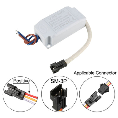 Harfington Uxcell 1-3W Constant Current 300mA LED Driver AC 85-265V Output 3-12V External Power Supply LED Ceiling Lamp Transformer for Double-colored Light