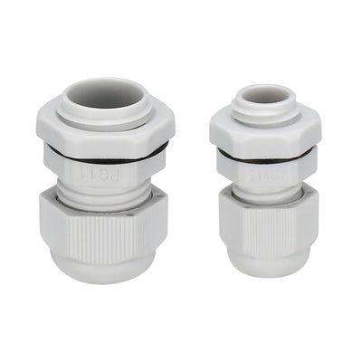 Harfington Uxcell 20Pcs PG11 M12 Cable Gland Waterproof Plastic Joint Adjustable Locknut White for 5mm-10mm,3-6.5mm Dia Cable Wire