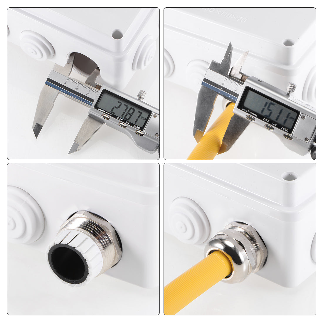 uxcell Uxcell PG42 Cable Gland Metal Waterproof Connector Wire Glands Joints for 32mm-38mm Dia Range