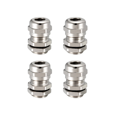 Harfington Uxcell 4Pcs M12 Cable Gland Metal Waterproof Connector Wire Glands Joints for 3mm-6.5mm Dia Range