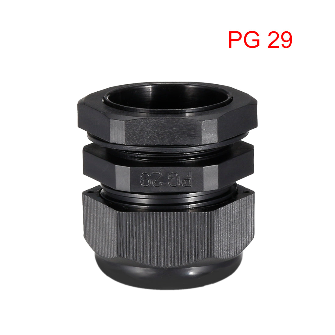 uxcell Uxcell PG29 Cable Gland Waterproof Plastic Joint Adjustable Locknut Black for 18mm-25mm Dia Cable Wire