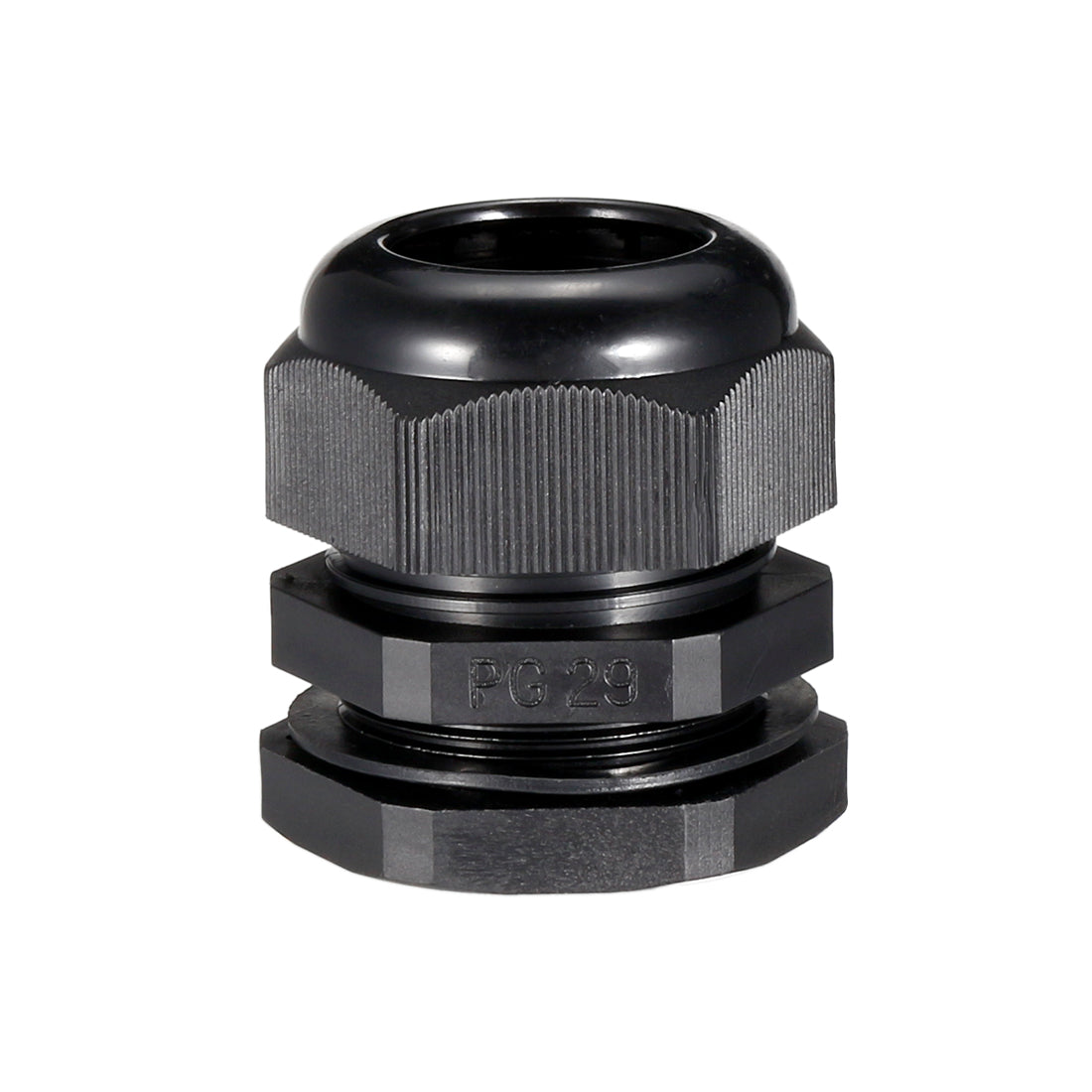 uxcell Uxcell PG29 Cable Gland Waterproof Plastic Joint Adjustable Locknut Black for 18mm-25mm Dia Cable Wire